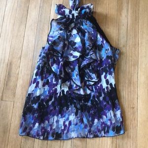 BCX sleeveless blouse with tie neck